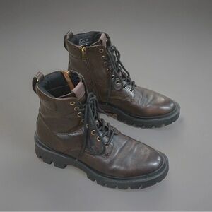 Coach Men’s Citysole Signature Leather Boot Size 9D Brown Rugged Preppy C5969